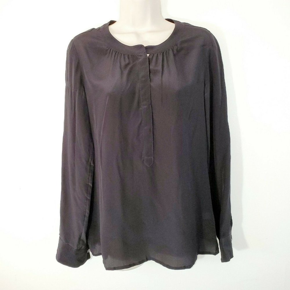 Banana Republic Xsmall Womans Blouse Black Silk